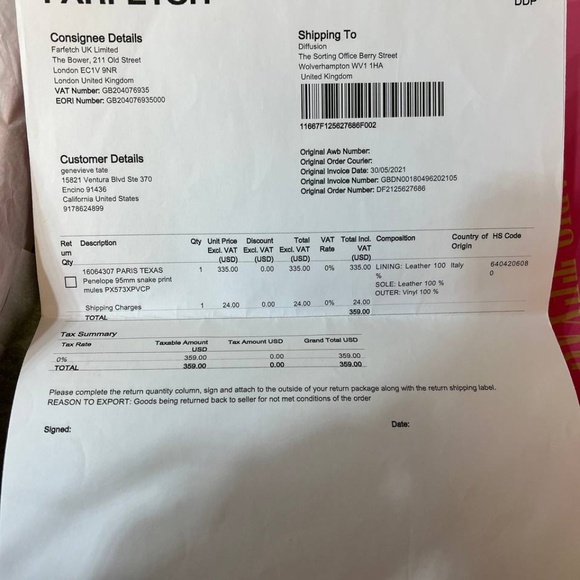 PARIS TEXAS Penelope 95mm Snake Print Mules 39 size - Picture 10 of 10